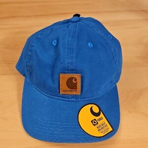 Carhartt Blue Baseball Cap OS Logo Patch Canvas Velcro Close